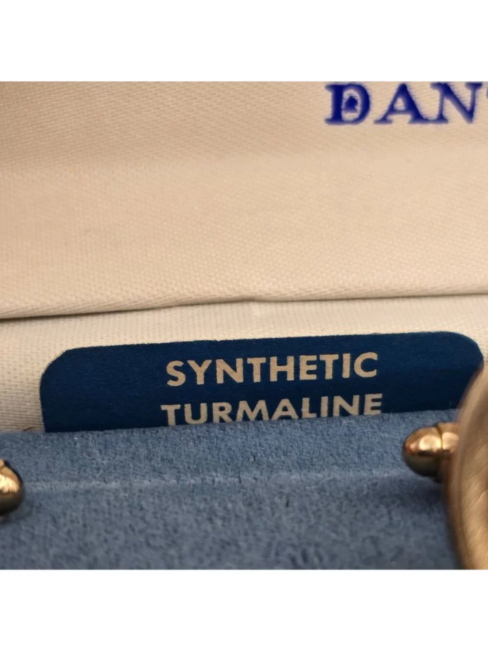 Vintage Dante Edizione Limité Tourmaline Gold Tone Cufflinks NOS Formal Jewelry